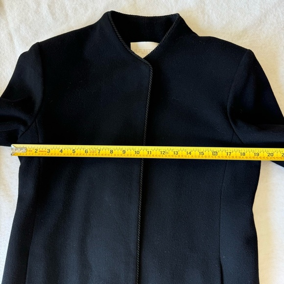 Fleurette Loro Piana Black City Classic Wool Coat / Trench Size 10P - Picture 11 of 14